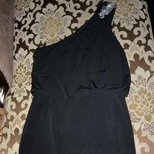 Cute black one shoulder dress